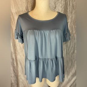 Ninexis adorable babydoll blue top S
